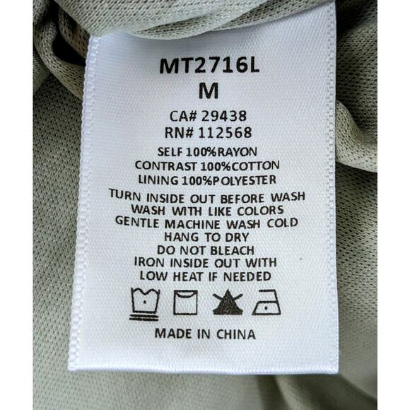 MISS ME Sage Green Long Sleeve Cropped Top Medium - Picture 7 of 9